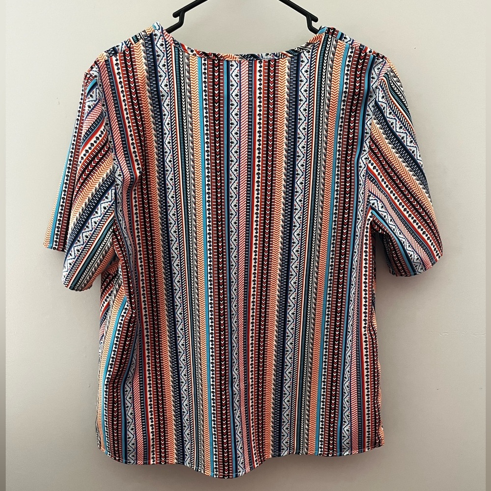 Trendy Multicolor Striped Women's Blouse L - Picture 4 of 8